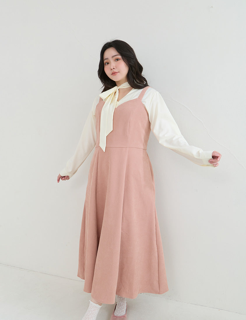 Soft Brushed V-Neckline Slim Fit Plus Size Cami Dress