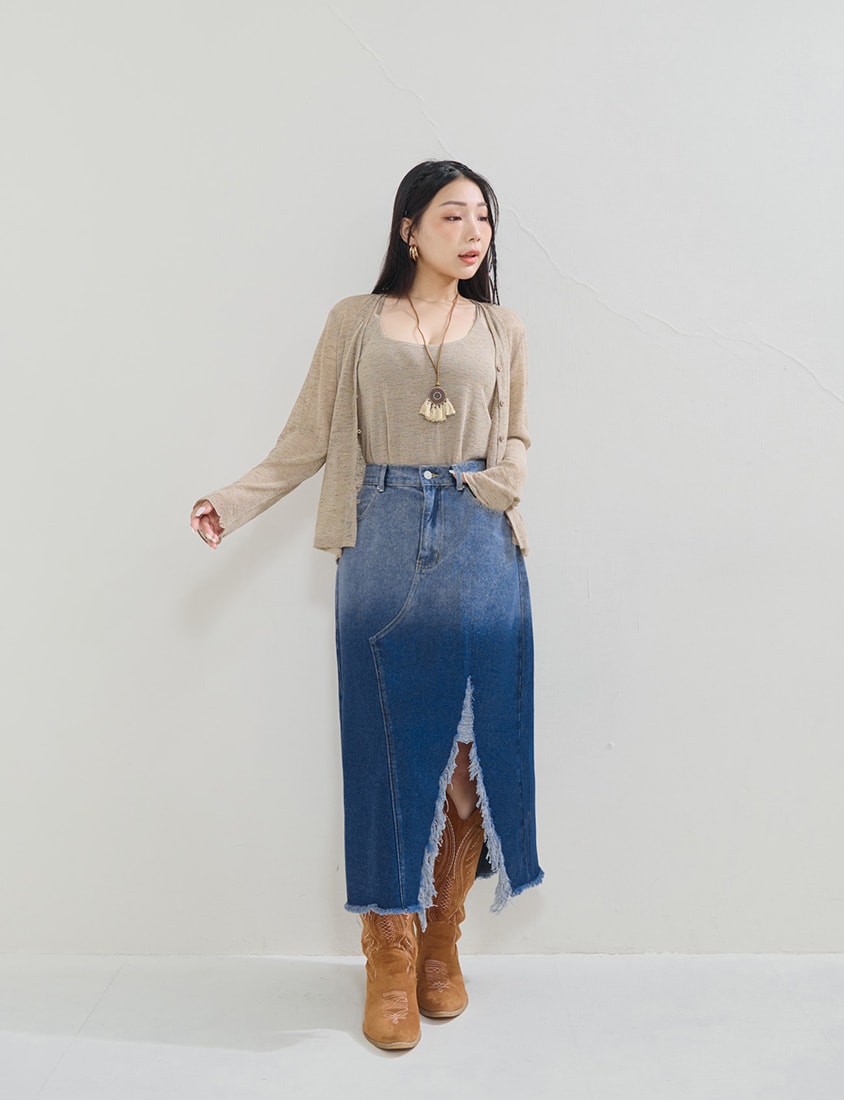 MUA! Textured Sheer Knit Plus Size Cardigan