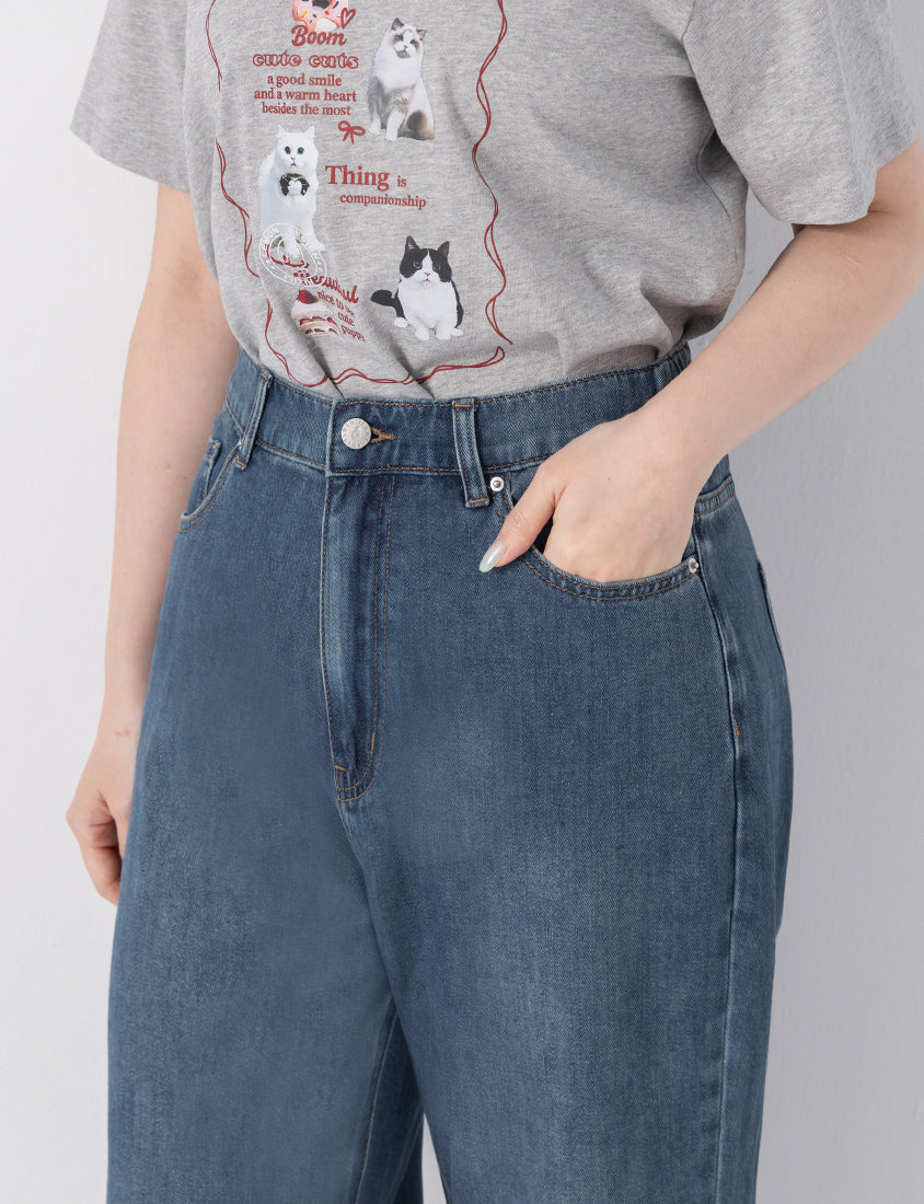 Standard Perfect Fit Slim Straight Cropped Plus Size Jeans
