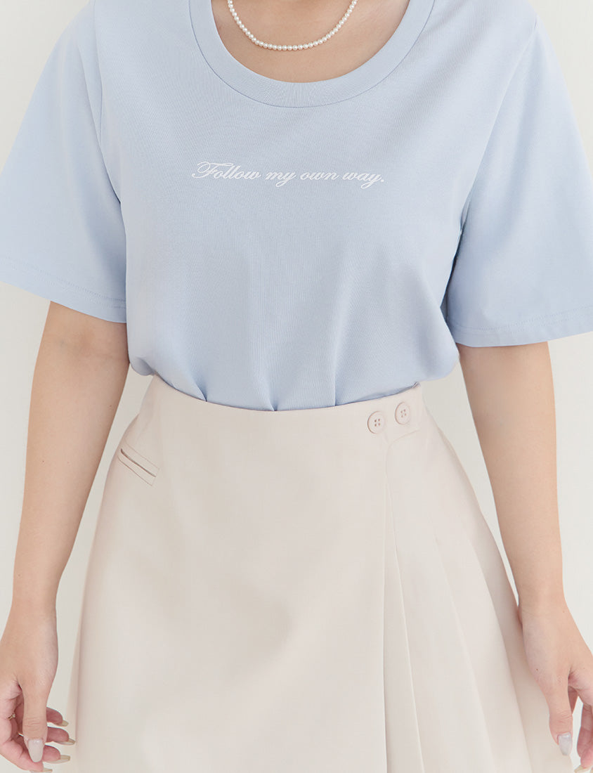 MISS. Slim Fit Asymmetrical Pleated Plus Size Mini Skirt