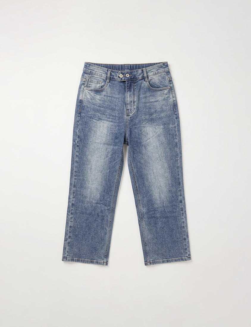 Zero Restriction Cloud Denim Plus Size Cropped Jeans (Long)