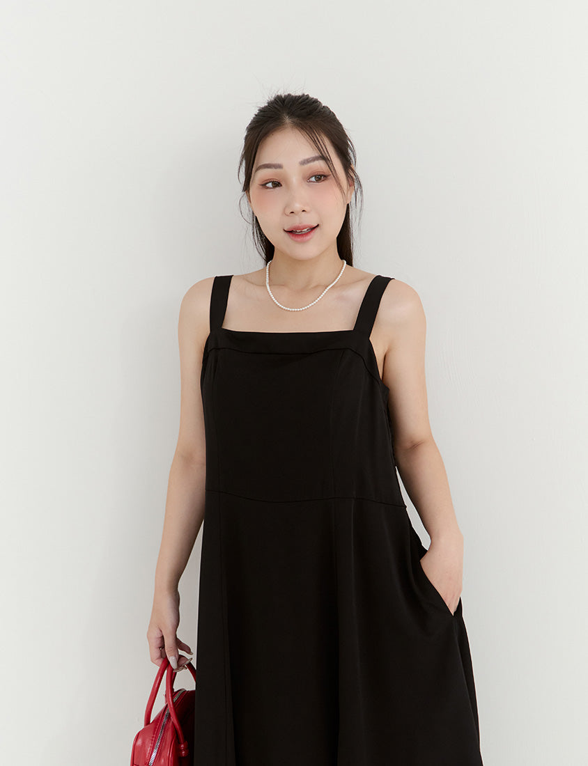 MISS. Minimalist Adjustable Strap Plus Size Maxi Dress
