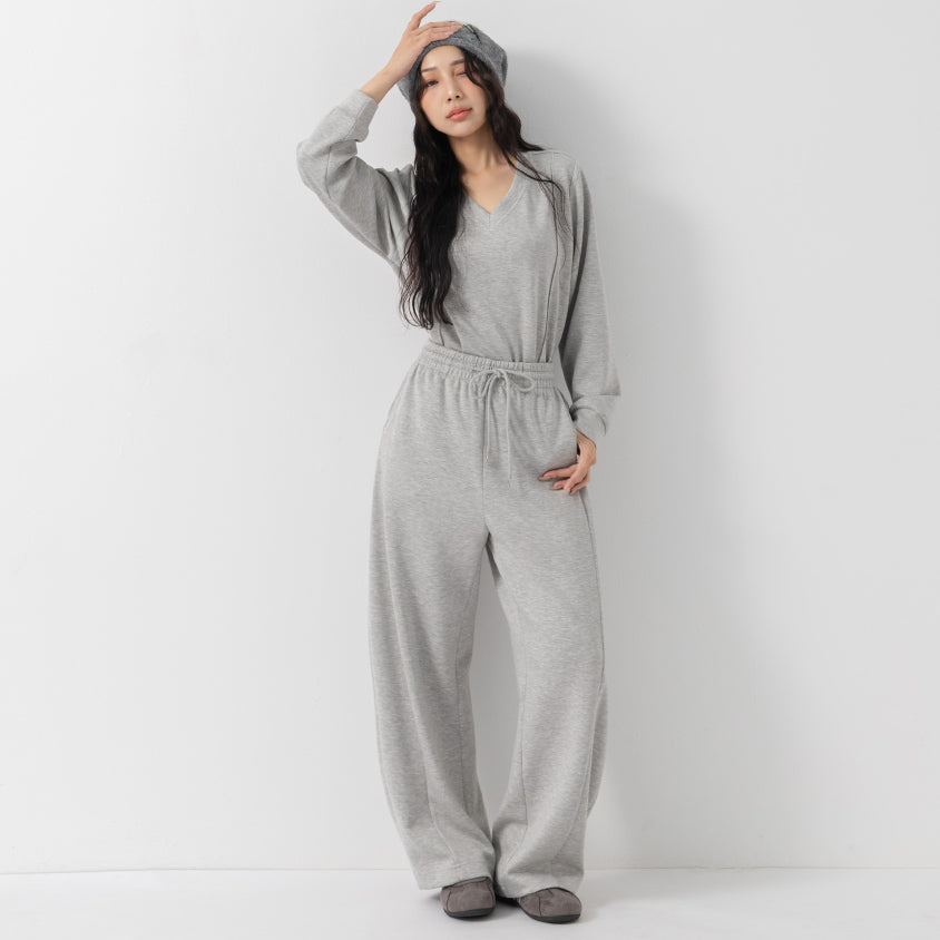 QQ Yogurt Touch Cotton Slimming Curved-Leg Plus Size Pants