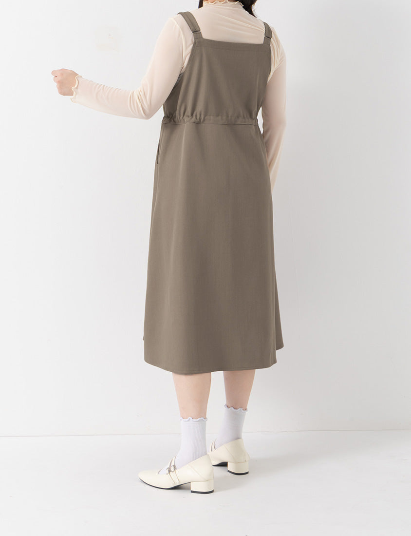 Adjustable Heart Button Strap Plus Size Maxi Dress