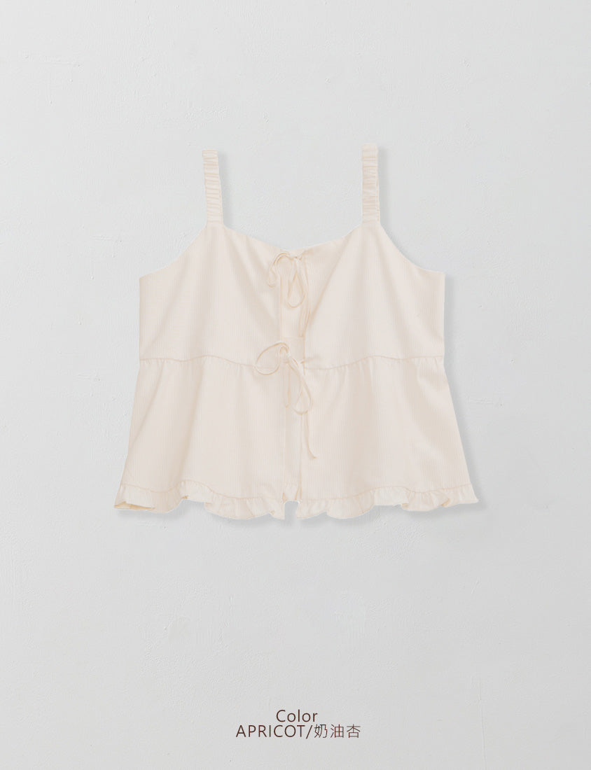 Sweet Stripe Tie-Front Plus Size Layering Vest