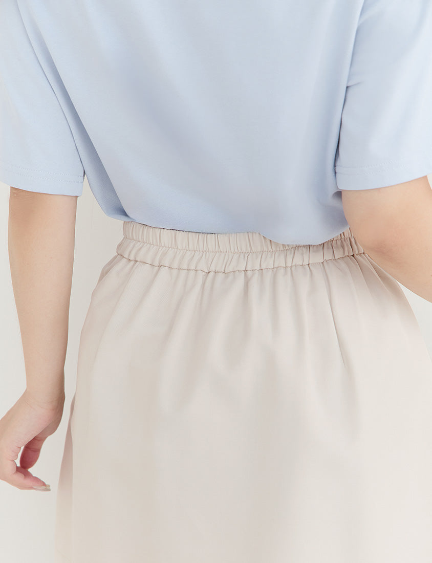 MISS. Slim Fit Asymmetrical Pleated Plus Size Mini Skirt