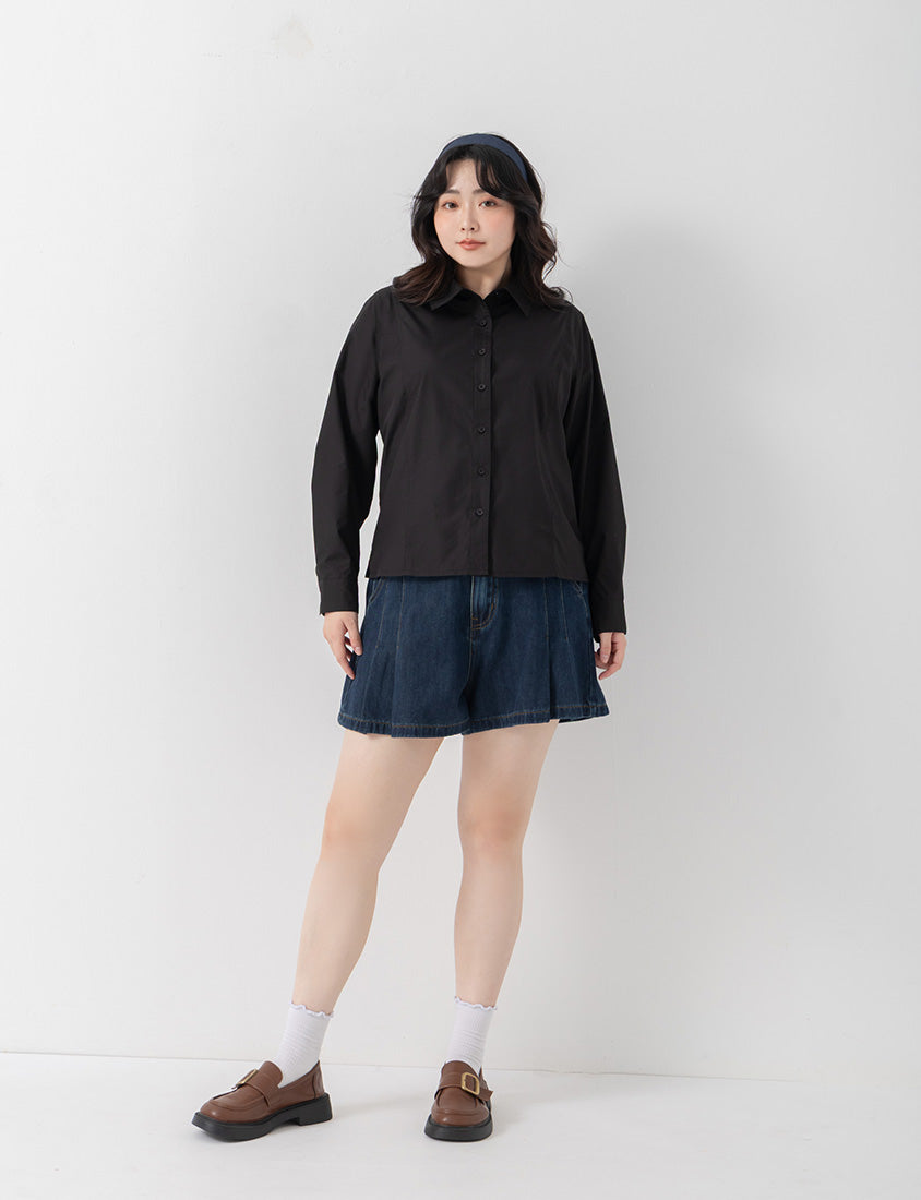 Apple-Shaped Friendly! Perfect Fit Seamed Versatile Plus Size Shirt