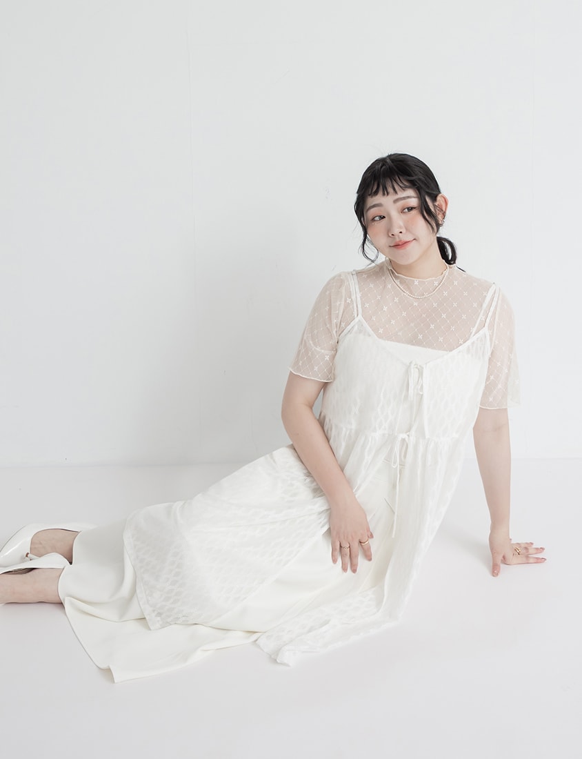 MISS. 2-Way Diamond Pattern Tie Plus Size Long Vest