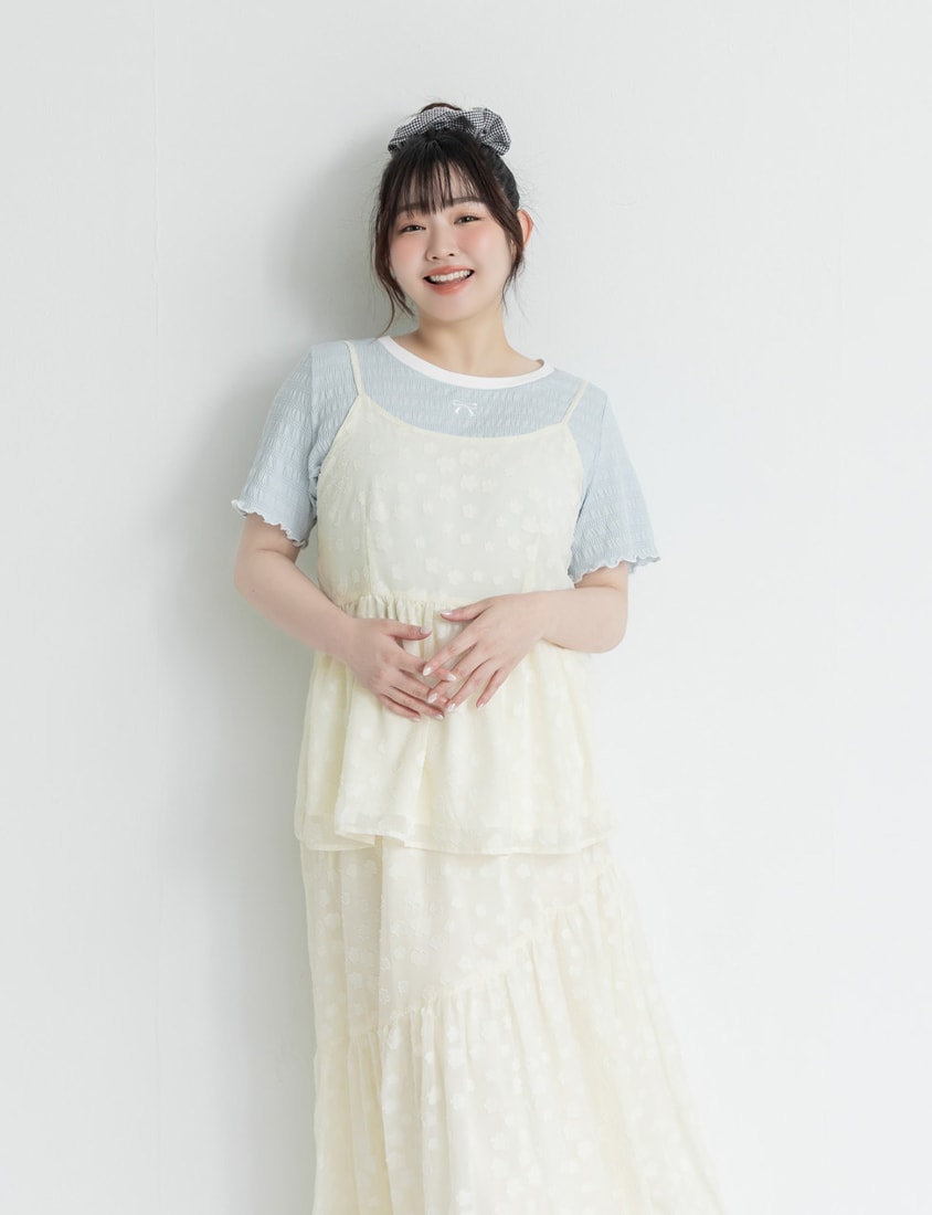Japanese Floral Jacquard Strap Plus Size Cami Vest
