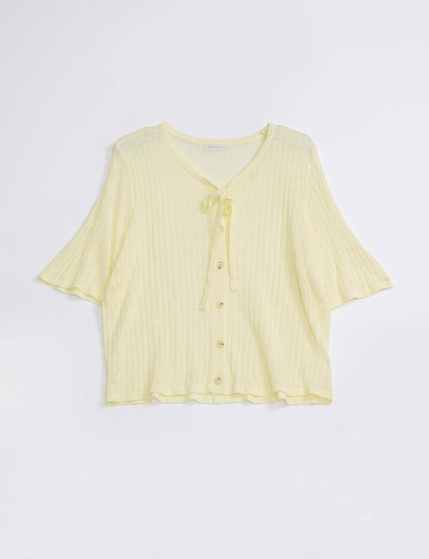 MISS. Lyocell Linen Ribbed Knit Plus Size Cardigan