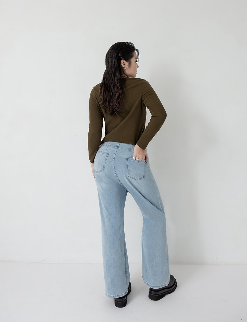 MUA! High Waist Corset Sculpting Long Leg Plus Size Flare Jeans