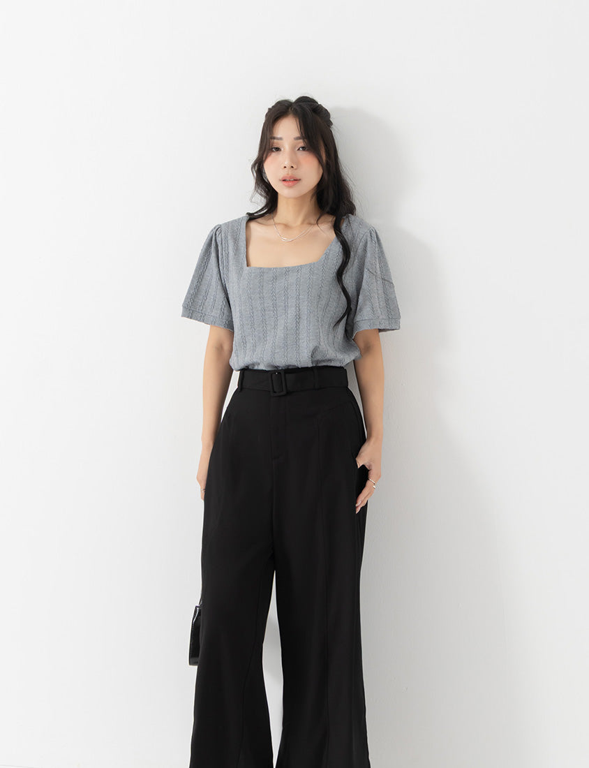 MISS. Tailored Wrinkle-Resistant Plus Size Wide Leg Pants (With Belt)