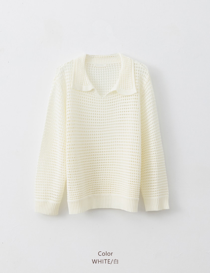 Anti-Pilling Cutout Hollow Collar Plus Size Knit Top