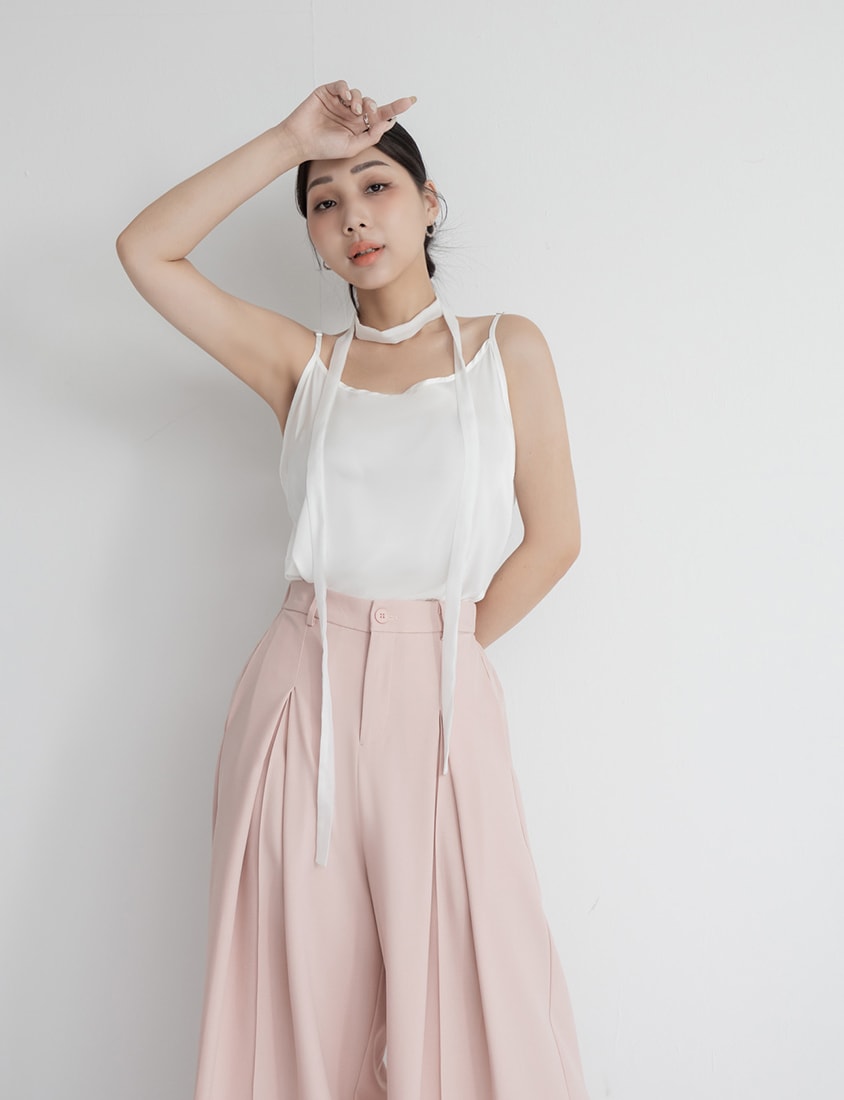 Pleated Cropped Plus Size Wide-Leg Pants