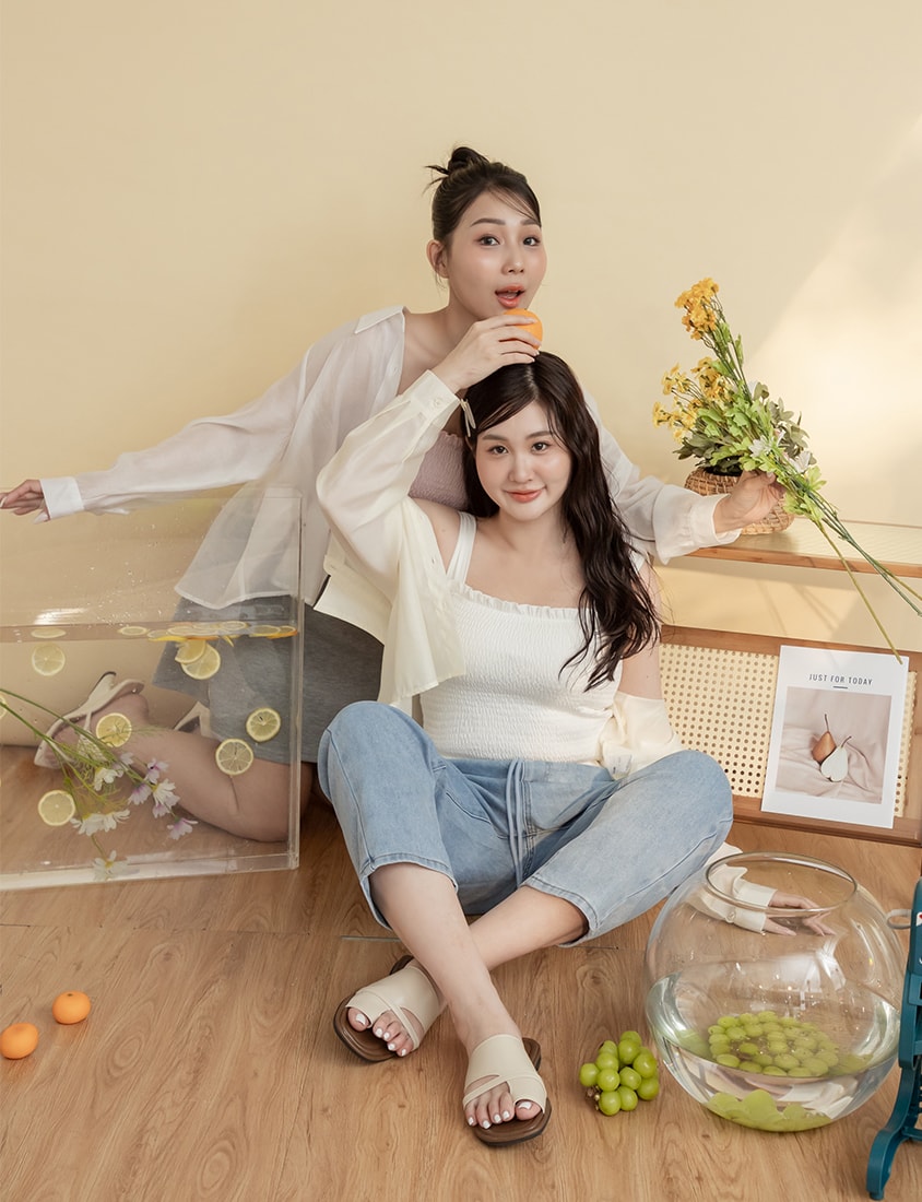 Tencel Silky Sheer Back Slit Tie-Front Plus Size Shirt