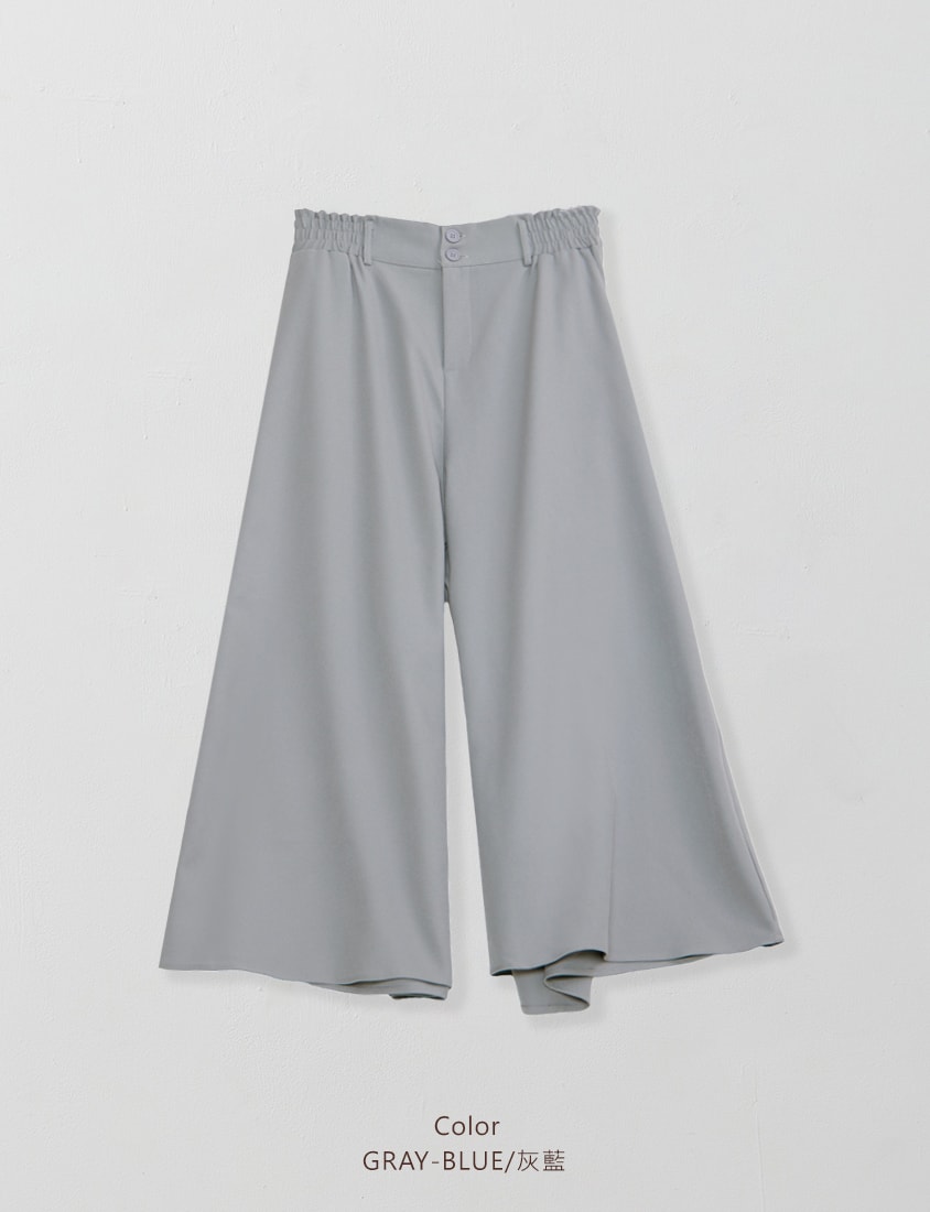 MISS. Cropped Chiffon Twill Bubble HemPlus Size Wide Pants
