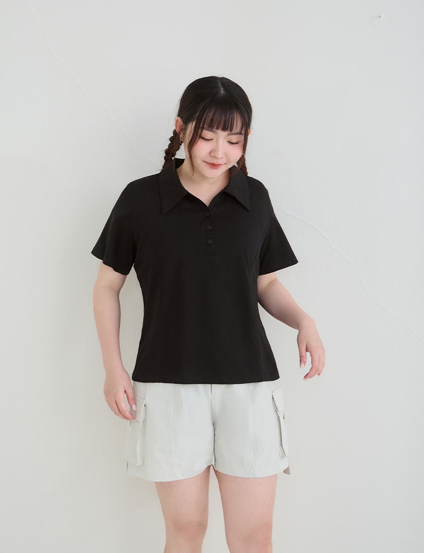 Cooling Slim Fit Polo Plus Size Top