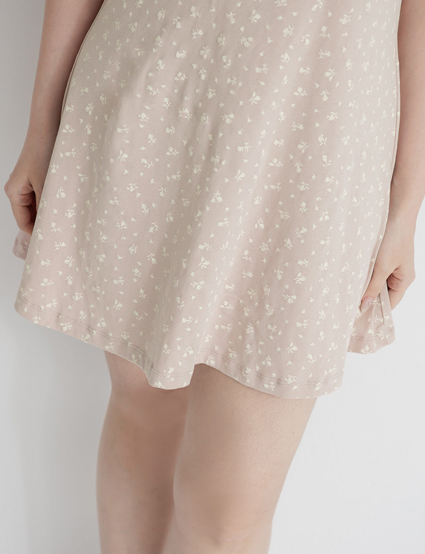 Adjustable Lace Floral Ruched Plus Size Mini Dress