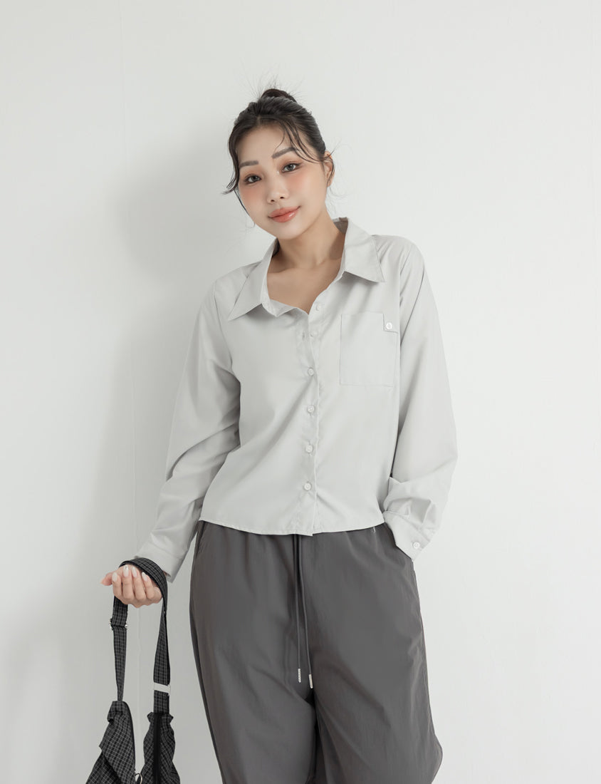 Instant Icy Cooling Cropped Sun Protection Plus Size Shirt