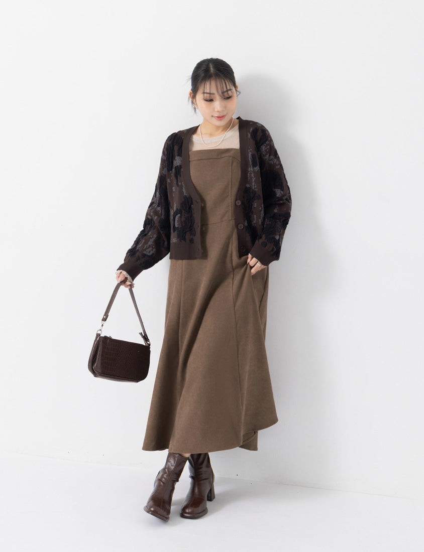 MISS. Japanese Vintage Jacquard Plus Size Knit Cardigan