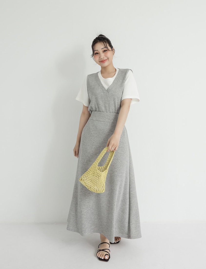 Instant Icy Cooling Cloud Cotton Faux Two Piece Plus Size Tee