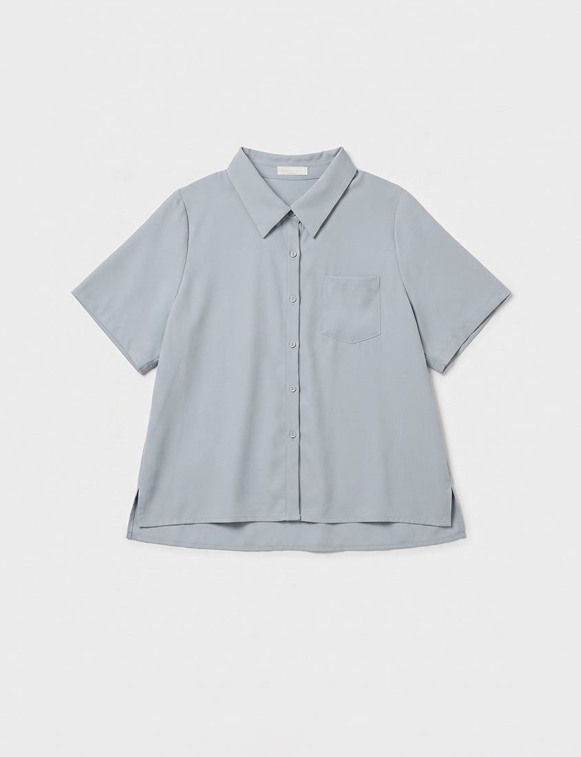 MISS. Silky Cool Classic Morandi Plus Size Shirt