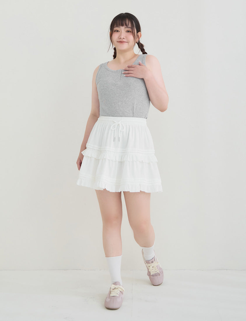 Cooling Lyocell Ribbed Crewneck Plus Size Tank Top