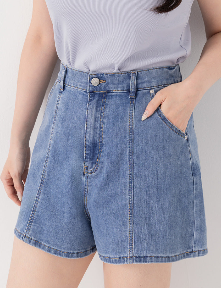 Standard Perfect Fit Slim Fit A-Line Plus Size Denim Shorts