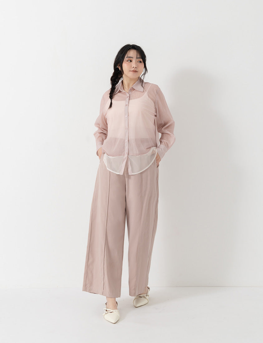 MISS. Japanese-Inspired Ethereal Sheer Layered Plus Size Shirt