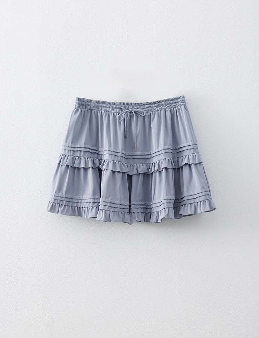 Sweet Tiered Puffy Plus Size Mini Skirt