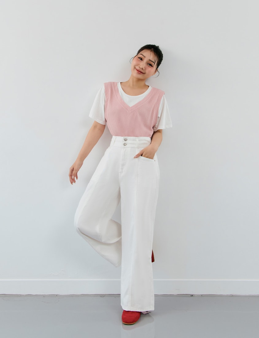 Pear-Shaped Friendly! Perfect Fit Twill Cotton Plus Size Wide Pants