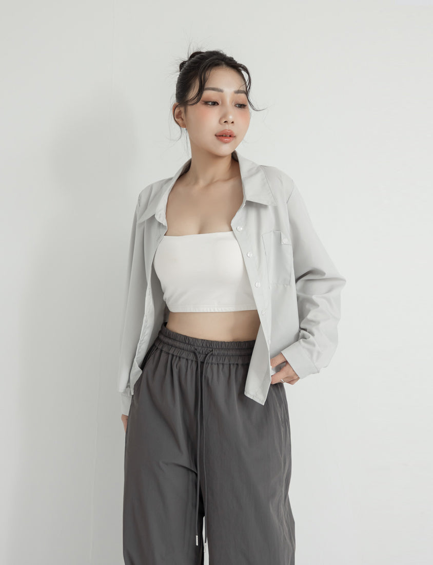 Instant Icy Cooling Cropped Sun Protection Plus Size Shirt