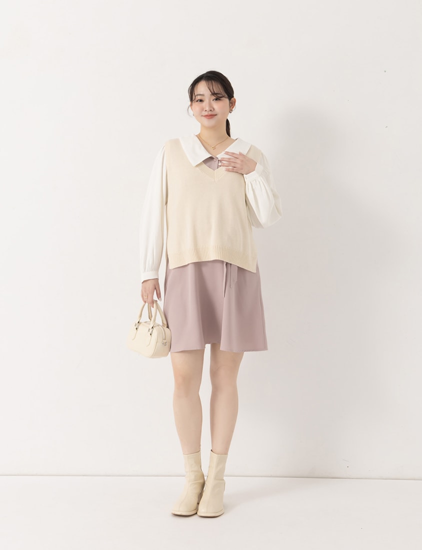 MISS. Soft Tencel Silky Wool Plus Size Knit Vest