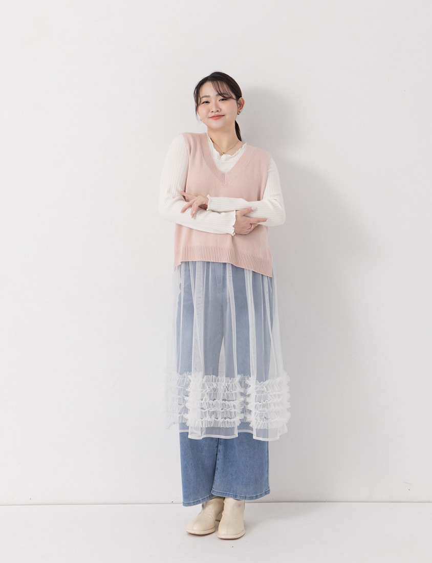 MISS. Soft Tencel Silky Wool Plus Size Knit Vest