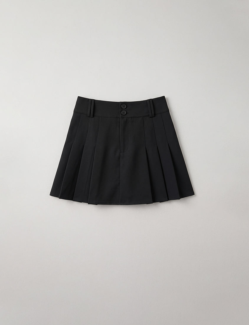 Slimming A-Line Pleated Plus Size Mini Skirt