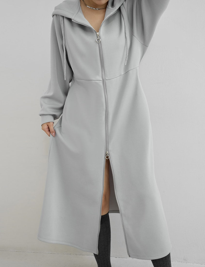 MUA! Heart Double-Zip Plus Size Hooded Maxi Dress