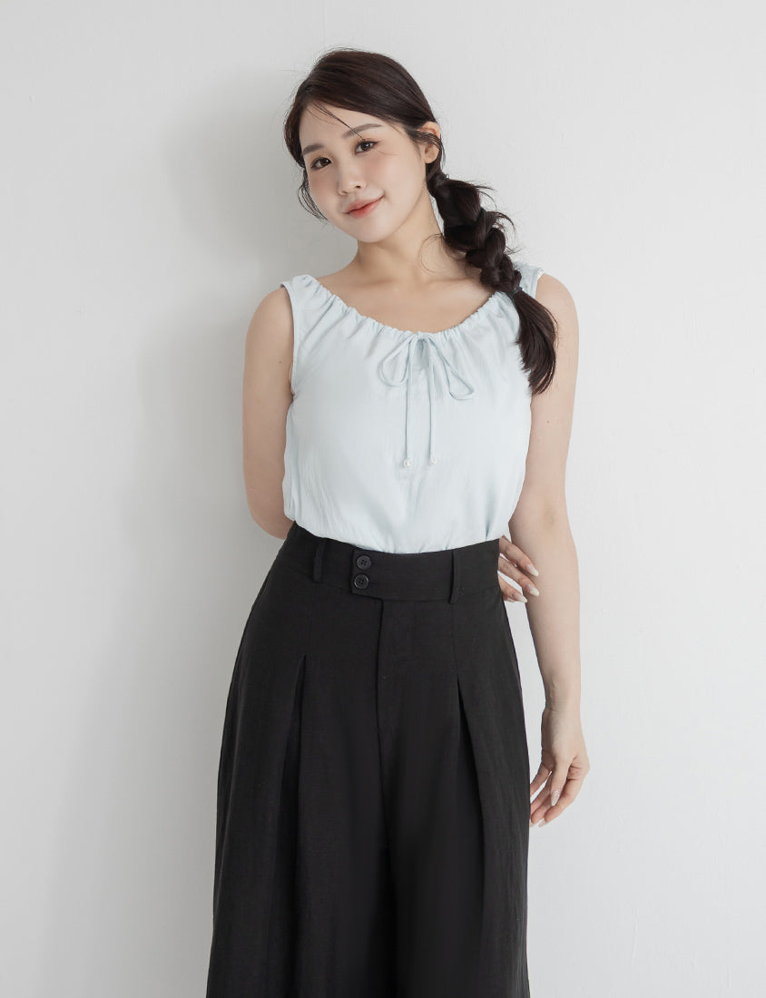 Cooling Drawstring Sleeveless Plus Size Top