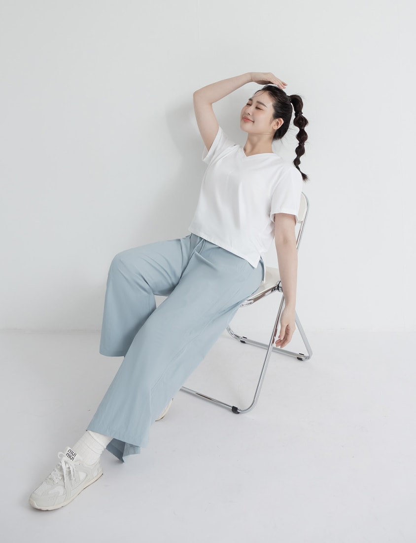 Instant Icy Cooling Sun Protection Slit Plus Size Wide-Leg Pants