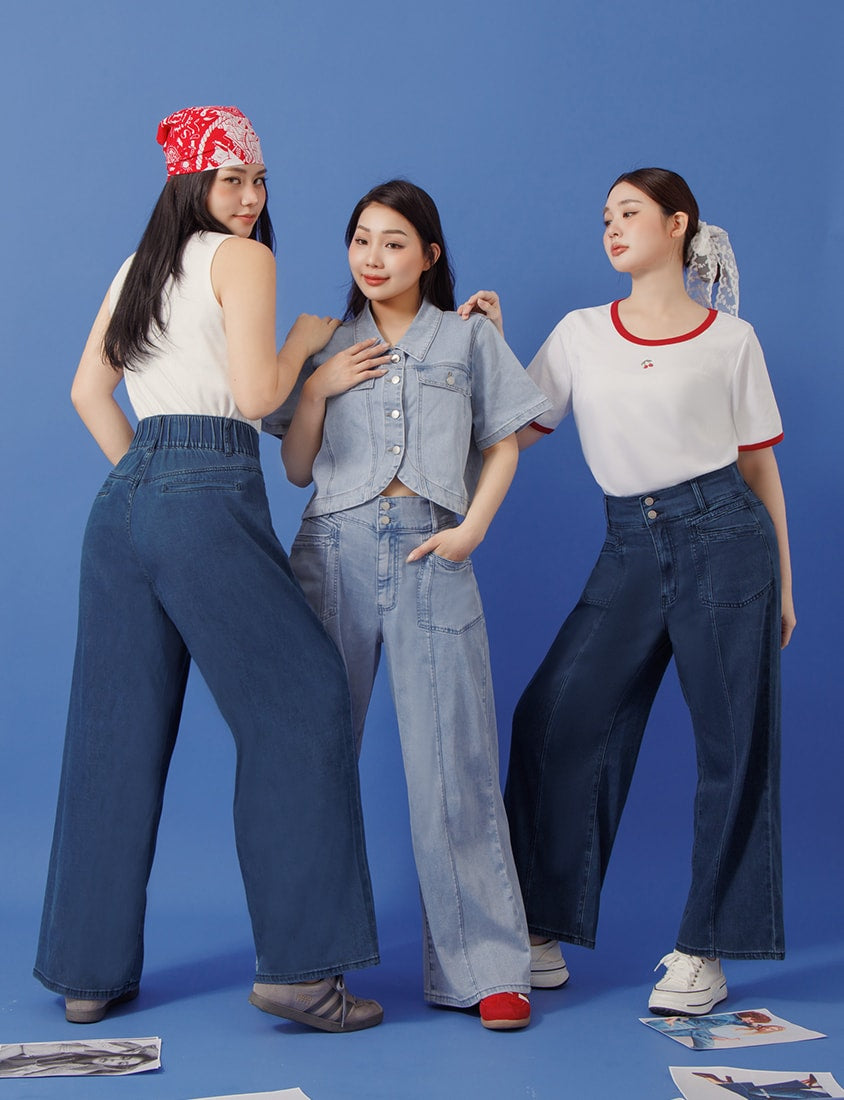 Lightweight Cloud Denim Zero-Restriction Plus Size Jeans (Long)