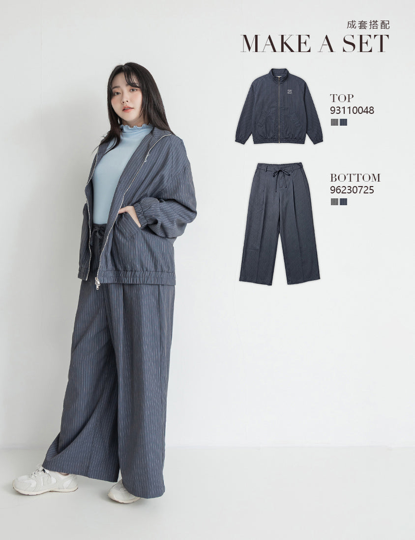 American Casual Striped Plus Size Jacket