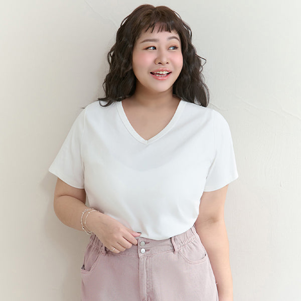 Upgraded 2.0! V-Neck Plus Size Slim Tee