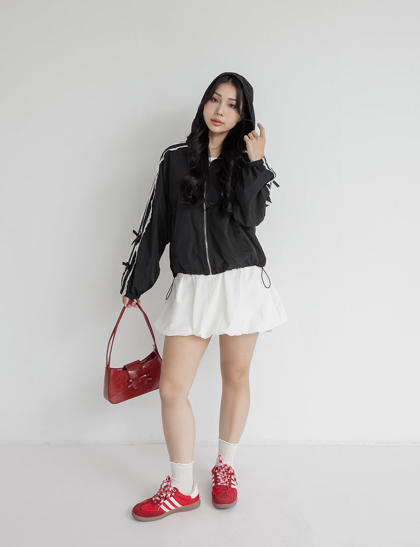 Lace Water-Repellent Hooded Plus Size Trench Coat