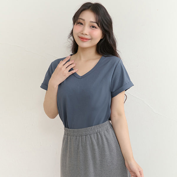 Upgraded 2.0! V-Neck Plus Size Slim Tee