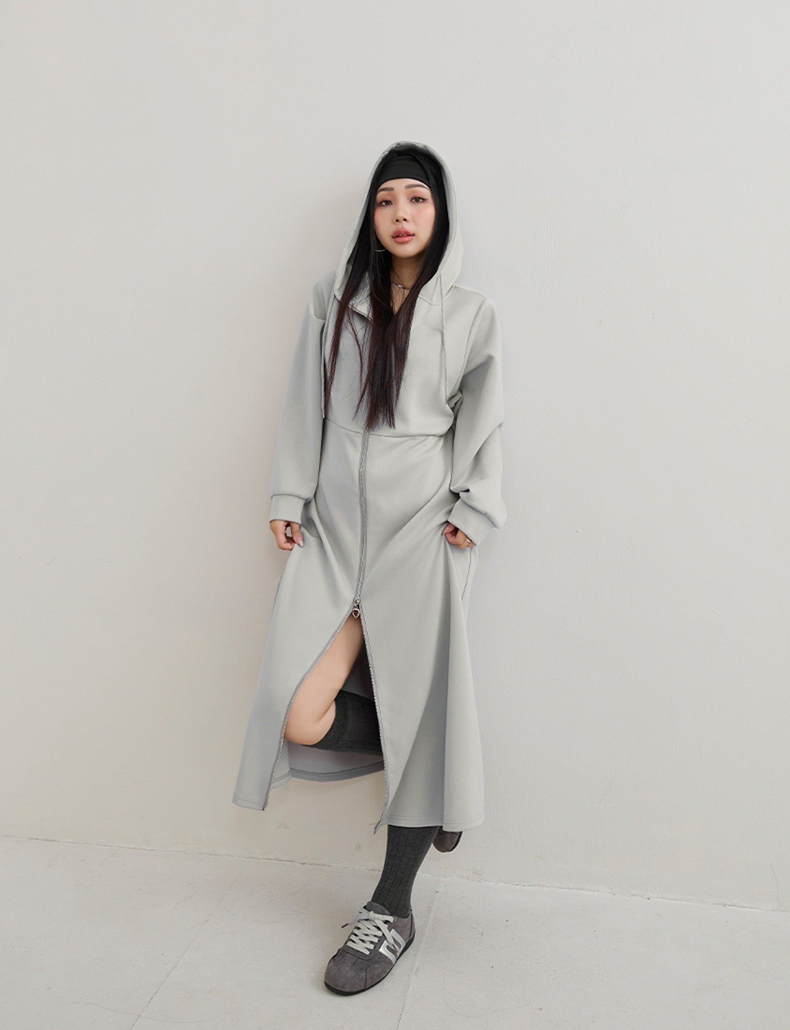 MUA! Heart Double-Zip Plus Size Hooded Maxi Dress