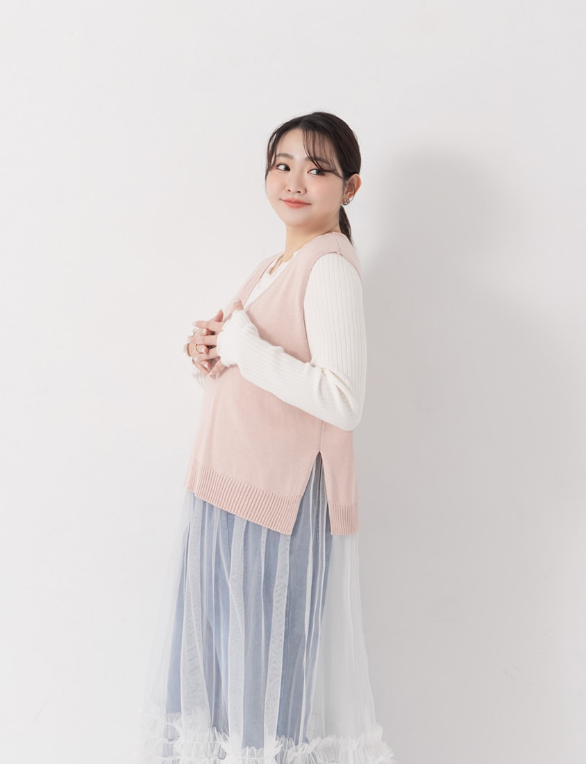 MISS. Soft Tencel Silky Wool Plus Size Knit Vest