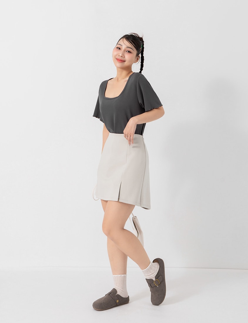 Instant Cooling Cloud Cotton Square Neck Plus Size Tee