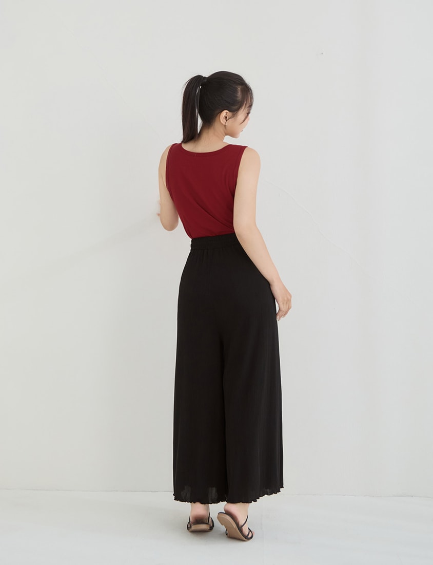 Cooling Lyocell Ribbed Crewneck Plus Size Tank Top