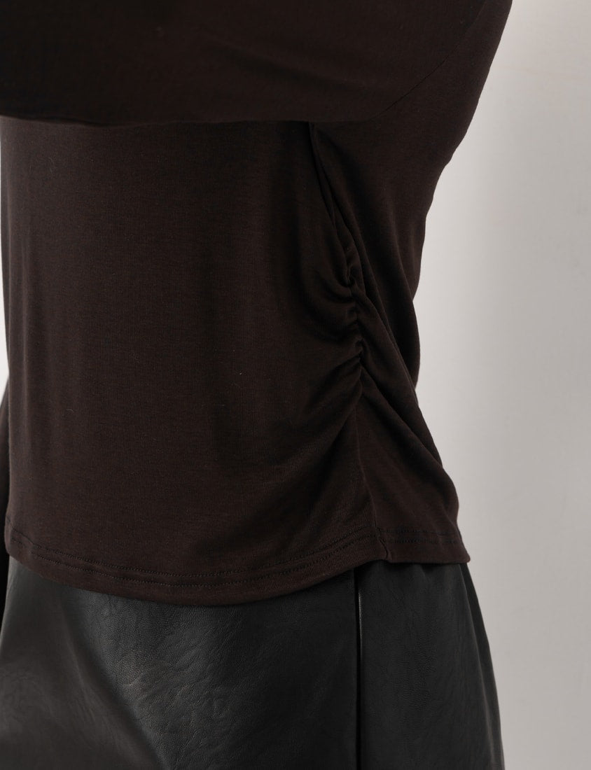 MUA! Semi Sheer TENCEL Wool Mock Neck Plus Size Long Sleeve Top