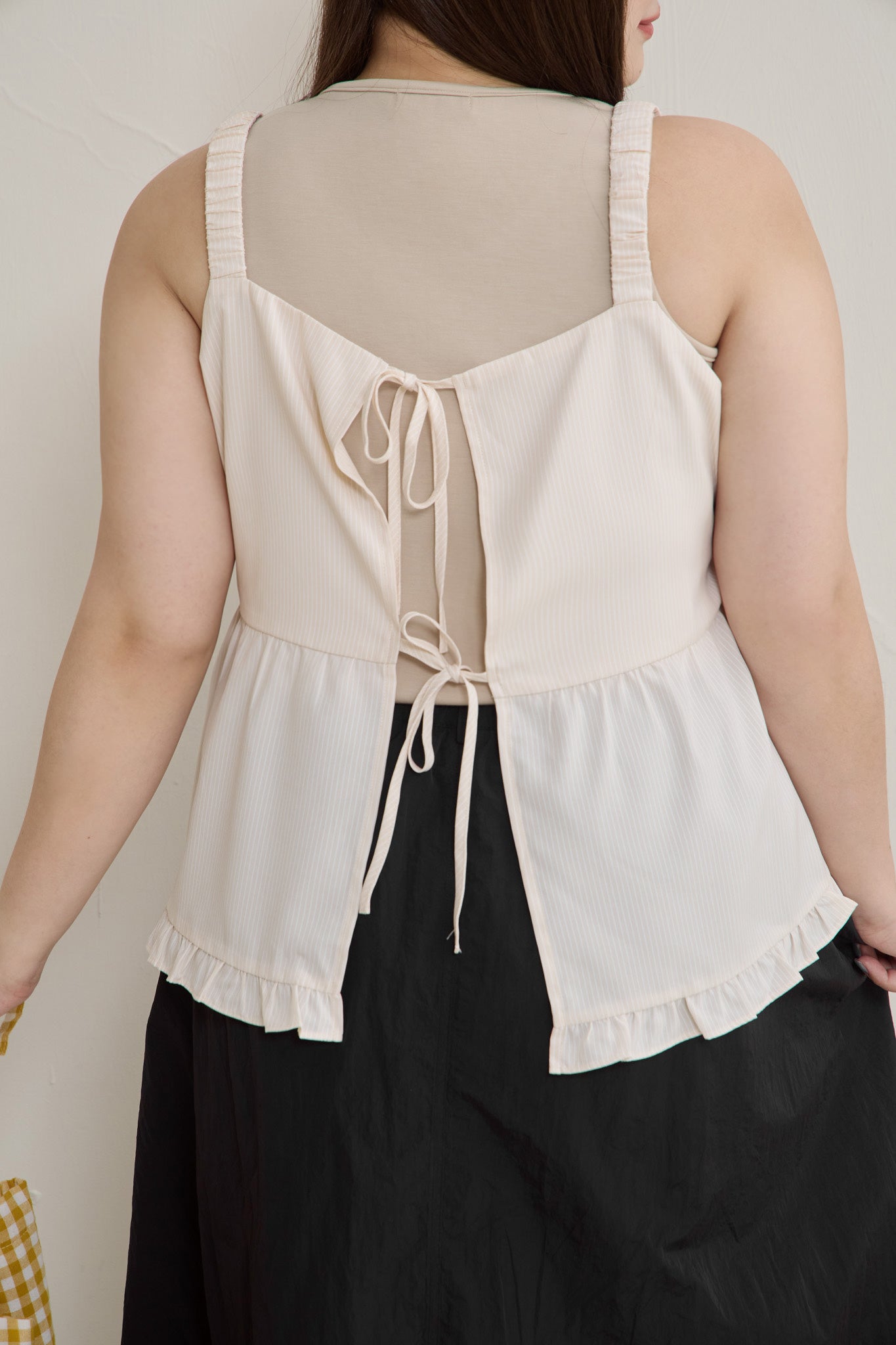 Sweet Stripe Tie-Front Plus Size Layering Vest