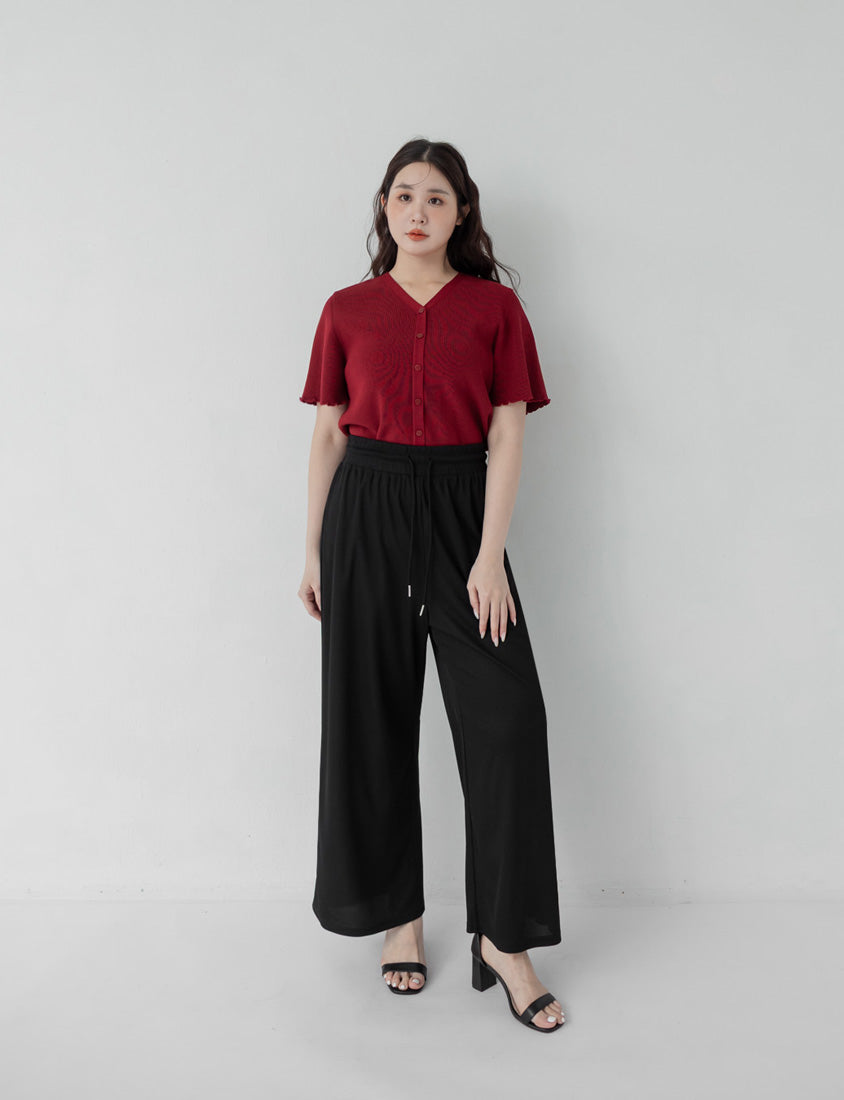 Hip-Contouring Slim Plus Size Wide Leg Pants (Regular)